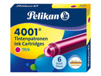 Pelikan 4001 Tp/6 - Bläckptron - Rosa (Paket Om 6) - För Pelikano P481  R480  Junior P67