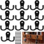 10 Pièces Patère Patere Porte Manteau Mural, Crochets Doubles Porte Manteau avec Vis pour Mural Salle de Bain Cuisine - Csparkv