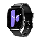 Bestherm Montre Connectée Homme avec Appels Bluetooth et Lecteur de Musique, 1,69'' Smartwatch avec Fréquence Cardiaque/SpO2/Sommeil/Podomètre/10 Modes Sportifs pour Android iOS Noir