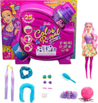 Barbie Color Reveal Glitter Hair Swaps Doll, Glittery Pink with 25 Hairstyling 