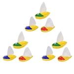 9 Pièces Séries Bain Bateau Jouet En Plastique Voiliers Baignoire à Voile pour Enfants (Multicolore + Moyen Grande Taille)