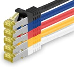 5 x 0,25 m Câble réseau catégorie 7 catégorie 7 Ethernet, câble LAN et patch RJ-45 SFTP 10 Go/s 5 couleurs 03