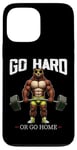 Coque pour iPhone 13 Pro Max Go Hard Or Go Home Ours Haltérophilie Fitness Gym