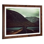 Big Box Art Framed Print of Landscape Journey Through Mountains (2) Design | Wall Art Picture | Home Decor for Kitchen, Living Room, Bedroom, Hallway, Walnut, A2 / 24.5x18 Inch / 62x45cm