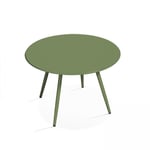 Table basse de jardin ronde en métal vert cactus 40 cm