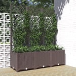 Jardinière avec treillis Marron 120x40x136 cm pp