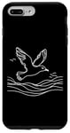 Coque pour iPhone 7 Plus/8 Plus Line Art Oiseau et ornithologue Mouette à dos noir