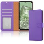 iCatchy for Google Pixel 8A Case Leather Wallet Flip Book Shockproof Cover with Kickstand Magnetic Closure [RFID Blocking] Compatible with Pixel 8a (Lilac)