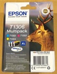 GENUINE EPSON T1306 Multipack (T1302 T1303 T1304) ORIGINAL ink cartridges *2027*