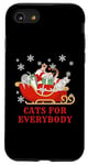 Coque pour iPhone SE (2020) / 7 / 8 Cats For Everybody Chat de Noël amusant pour femme Père Noël