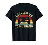 Leveled Up To Husband - Newlywed Groom - Just Married Couple T-Shirt