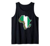 Love Nigeria With Nigerian Flag In Africa Map Fist Tank Top