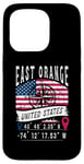 Coque pour iPhone 15 Pro East Orange Drapeau des États-Unis Coordonnées GPS East Orange