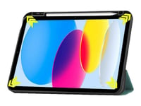 Coreparts - Vikbart Fodral För Surfplatta - Tri-Fold Caster, Built-In S Pen Holder, Auto-Wake Function - Polyuretanläder, Termoplastisk Polyuretan (Tpu) - Mörkgrön - För Apple 10.9-Inch Ipad (10:E Generation)