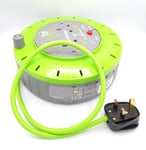 Extension Cable Reel 10 Metre Socket Electric Power Supply 2 Sockets 13 Amp