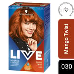 Schwarzkopf Live Mango Twist Permanent HairDye, IntenseColour 030 with serum