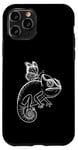 Coque pour iPhone 11 Pro Dessin au trait caméléon avec motif herpétologie Butterfly