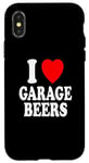 Coque pour iPhone X/XS I Heart (Love) Garage Bières Weekend Relaxation Man Cave