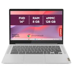 Lenovo IdeaPad Slim 3 Chromebook 14M868 - Ordinateur Portable 14'' FHD IPS 300nits Tactile (MediaTek Kompanio 520, RAM 8Go, eMMC 128Go, Arm Mali-G52 2EE MC2 GPU, ChromeOS) Clavier AZERTY - Gris