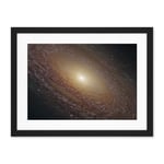 Artery8 Hubble Space Telescope Image Spiral Galaxy NGC 2841 Blue Pink Emission Nebula Starbirth Region And A Majestic Disk Of Stars And Dust Lanes Artwork Framed Wall Art Print 18X24 Inch