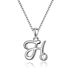 SIMPLGIRL Collier Initial Femmes Filles en Argent Sterling 925 avec Lettre H Alphabet en Mon Collier Prénom Personnalisé Colliers Lettre