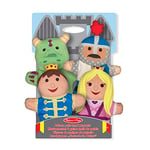 Melissa & Doug Marionnettes À Main Le Château,4 Marionettes - Princesse, Chevalier, Dragon, Roi, Jouet créatif pour filles et garçons de 3 4 5 6 7 ans, Théâtre de poupées, Jeu de Rôle