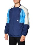 Nike M NSW JKT WVN Crew CB Veste de Sport Homme, Midnight Navy/Pacific Blue/Light Bone/(White), FR : L (Taille Fabricant : L)