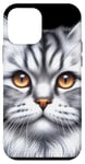 Coque pour iPhone 12 mini Chat tigré argenté x Chat mignon x Chat gris