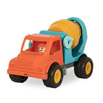 Battat - Camion Betonniere Portee avec Conducteur – Jouets Toupie a Beton pour Enfants à partir de 18 Mois Orange/Bleu