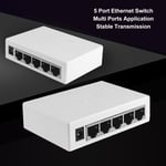 5 Port Ethernet Network Switch Plug And Play Stable Fast Quiet Ethernet Network@