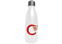 Sevilla Bouteille d'eau en acier inoxydable, bidon, bouteille d'eau, fermeture hermétique, lettre C, 550 ml, couleur blanche, produit officiel (CyP Brands)