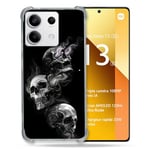 Cokitec Coque Renforcée pour Xiaomi Redmi Note 13 5G Tete de Mort Triple