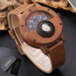 MKDLB Wooden watch Creative WOOD Watch Men Watches Turntable Dial Real Walnut Ebony Wooden Man Watch Male Black Brown Red Rose Wood Compass,brown with box