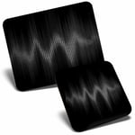 Mouse Mat & Coaster Set - BW - Equaliser Audio Music Sound Waves  #36923