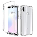 Coque Xiaomi Redmi Note 7,360 Degres Full Body Anti-choc Protection case [doux Silicone TPU Positif et Rigide PC Back ] 2 in 1 Etui Housse Coque pour Xiaomi Redmi Note 7 / Note 7 Pro,Transparent