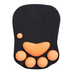 DOBAOJIA Cat Paw Mouse Pad, Ergonomic Mouse Pad, Mouse Mat with Wrist Support, Silicone Gel Mouse Pad, Cute Mouse Pad, Kawaii Mouse Pad, for Home/Office/Gaming, Mouse Mat Black & Orange