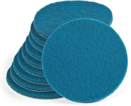 Lot de 10 éponges abrasives auto-agrippants pour ponceuse excentrique 150 mm P400-500 - Moyen-fin - Bleu - 10 pièces - pour métal avec acier inoxydable, pierre, bois, plastique