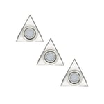 Arlec 3 Pack Silver LED Triangle Cabinet Lights 530 Lumens UC482GB