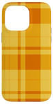 Coque pour iPhone 14 Pro Max Jaune Orange Halloween Plaid Automne Automne Citrouilles