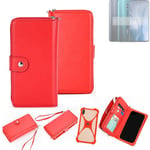 2in1 cover wallet + bumper for Oppo Reno10 Pro+ Global Phone protective Case red