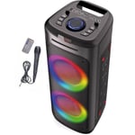 Enceinte bluetooth karaoké - INOVALLEY - MS06CD - 1000W - Bluetooth 5.0 - Lecteur CD - RGB - Radio FM - USB 2.0 - micro SD - Karaoké