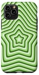 iPhone 11 Pro Green Star Retro Coffee Latte Y2K Aesthetic Pattern Case