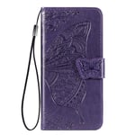 VGANA Case for Xiaomi Poco X3 NFC, Premium Leather Wallet Case Flip Cover. Purple