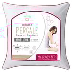 My Lovely Bed - Oreiller Percale 100% Coton - 60x60 cm - Doux et Gonflant - Confort Moelleux - Anti acariens - Haut de Gamme
