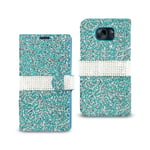 Reiko Wireless REIKO for Samsung GALAXY S7 EDGE jewellery RHINESTONE WALLET CASE IN BLUE