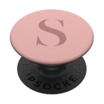 Lettre S Monogramme Nom Initiale S Rose Marron Cadeau pour Elle PopSockets PopGrip Adhésif