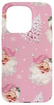 iPhone 15 Pro Pink Christmas Santa Claus & Xmas Tree Pink Holiday Case