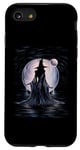Coque pour iPhone SE (2020) / 7 / 8 Witch Moon Magic Spellcaster T-shirt graphique Femme