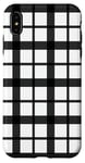 iPhone XS Max Black White Checkered Plaid Flannel Gingham Pattern Checker Case