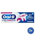 3x Oral-b Dentifrice Junior Pro 75 Ml. 6-12 Anni